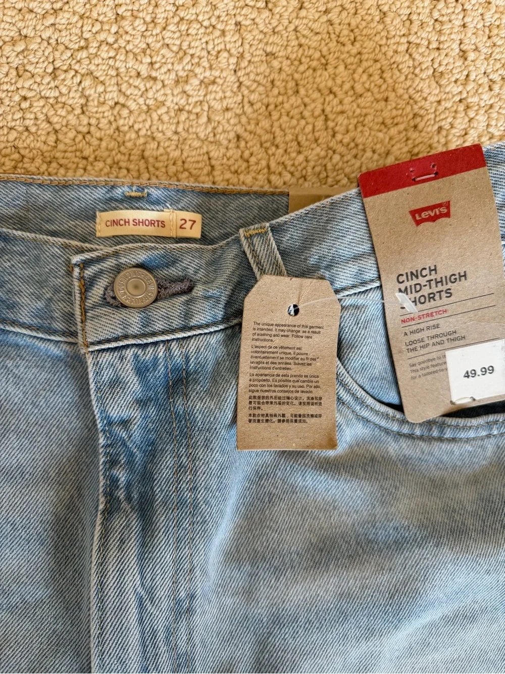 Levi’s mid thigh cinch shorts - Picture 2 of 3